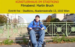 Der an Multipler Sklerose erkrankte Fotograf und Filmemacher Martin Bruch zeigt am 26. September 2019 im Wiener Stadtkino einen Querschnitt seiner seit 1996 entstandenen Arbeiten.